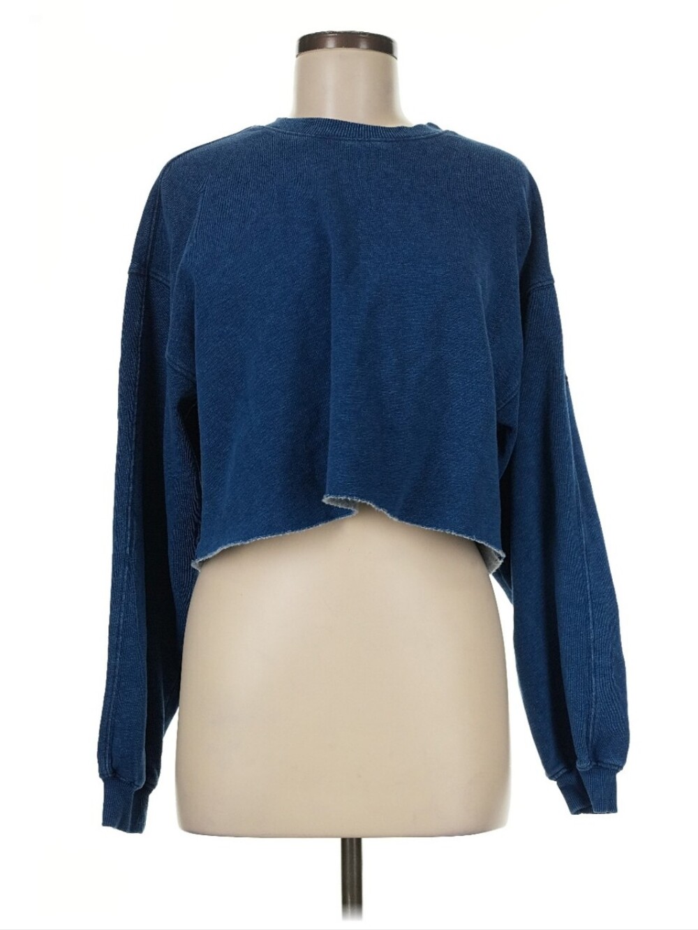 Deep Blue Cropped Crewneck Sweatshirt